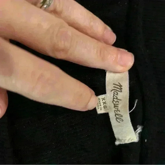 Madewell Ribbed T-Shirt Dress. Black. Size XXS. Preowned. - Picture 3 of 3